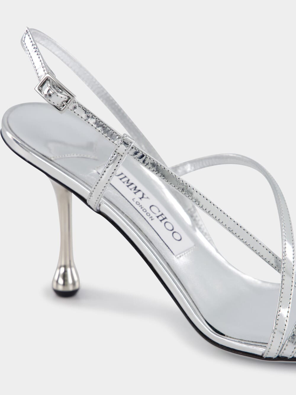 Etana Silver Metallic Leather Sandals