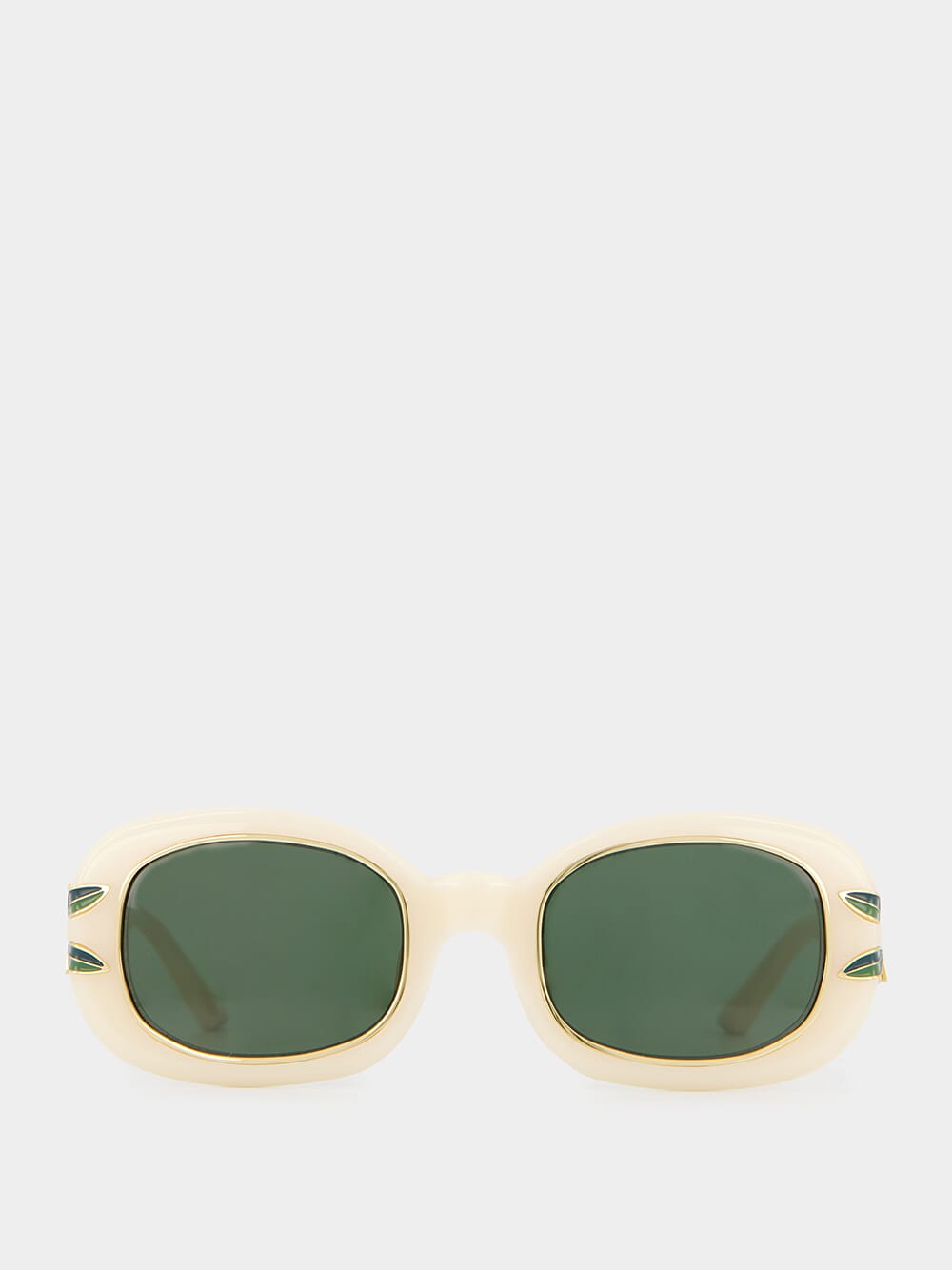 Oval Laurel White Sunglasses