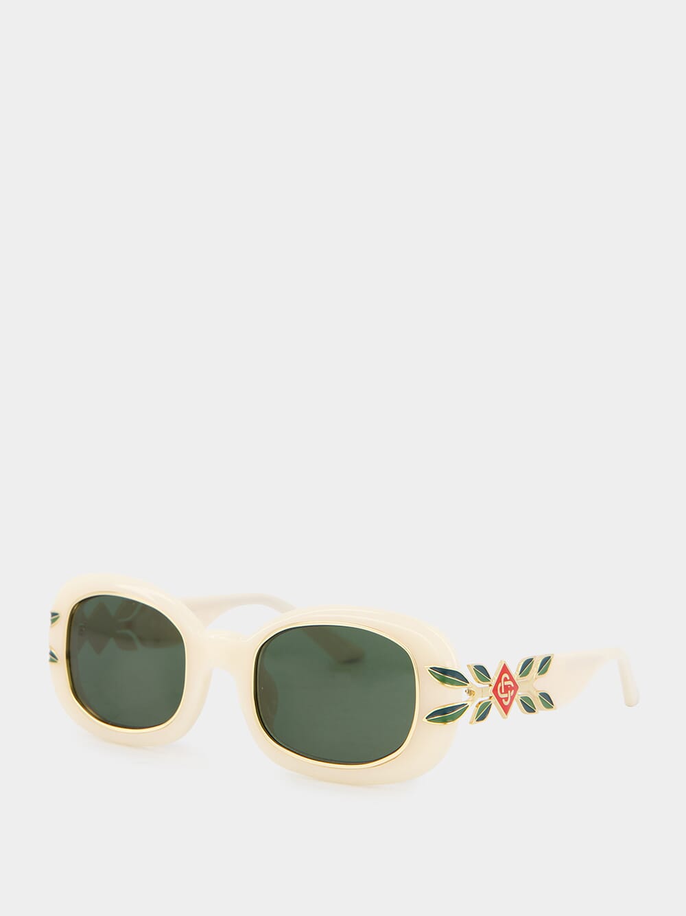 Oval Laurel White Sunglasses