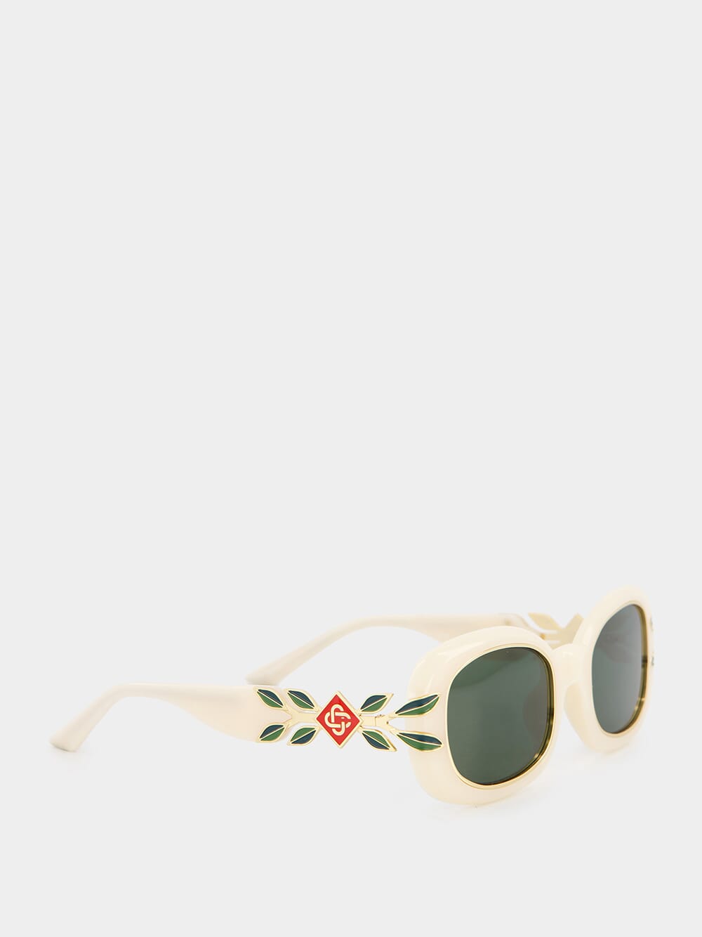 Oval Laurel White Sunglasses