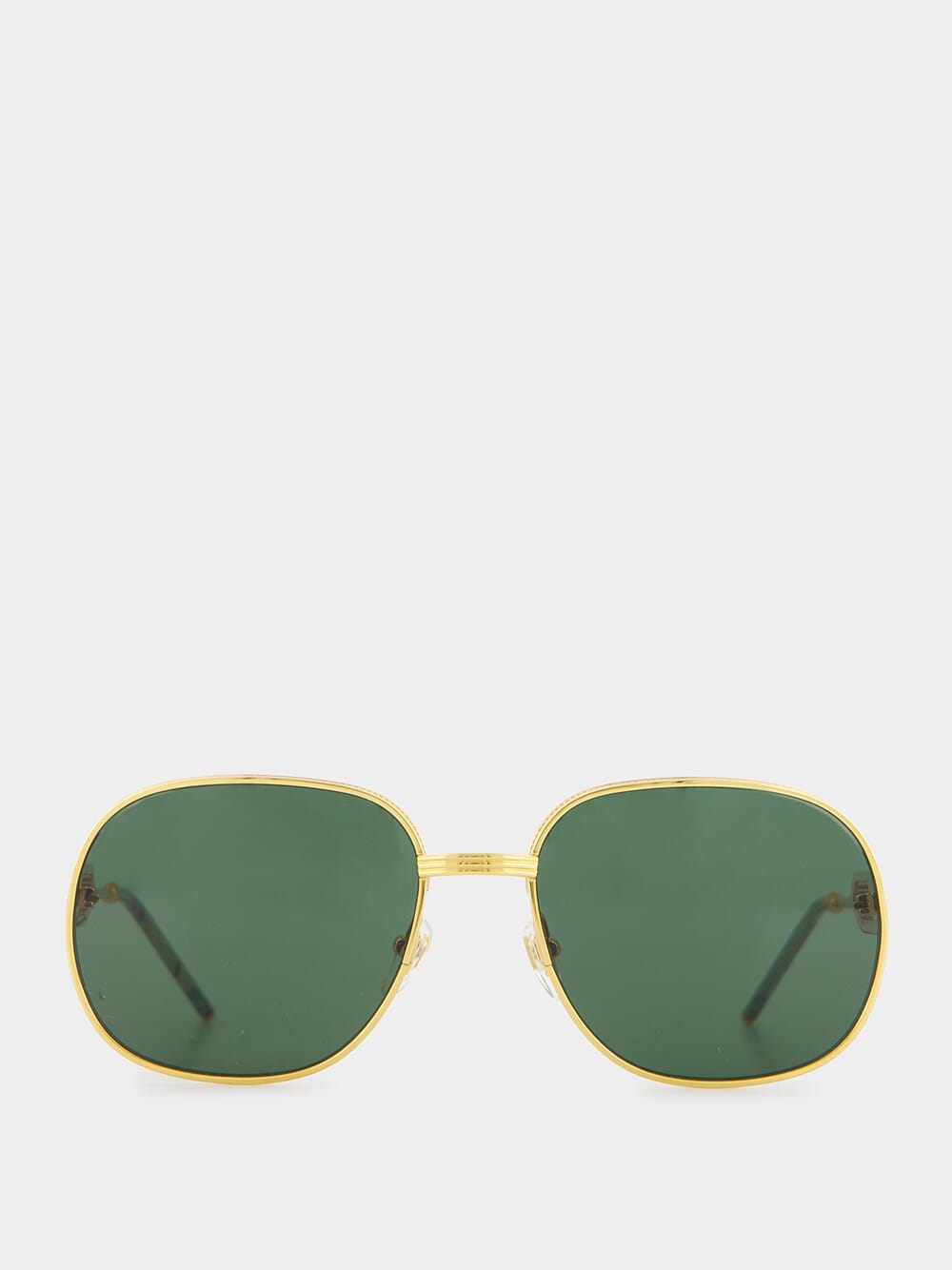 Vintage Square-Frame Green Sunglasses