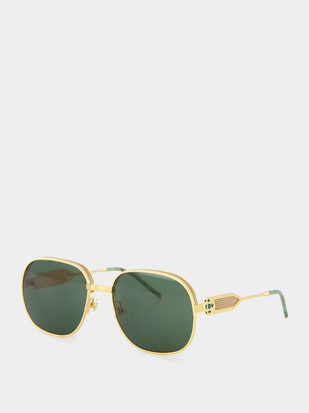 Vintage Square-Frame Green Sunglasses