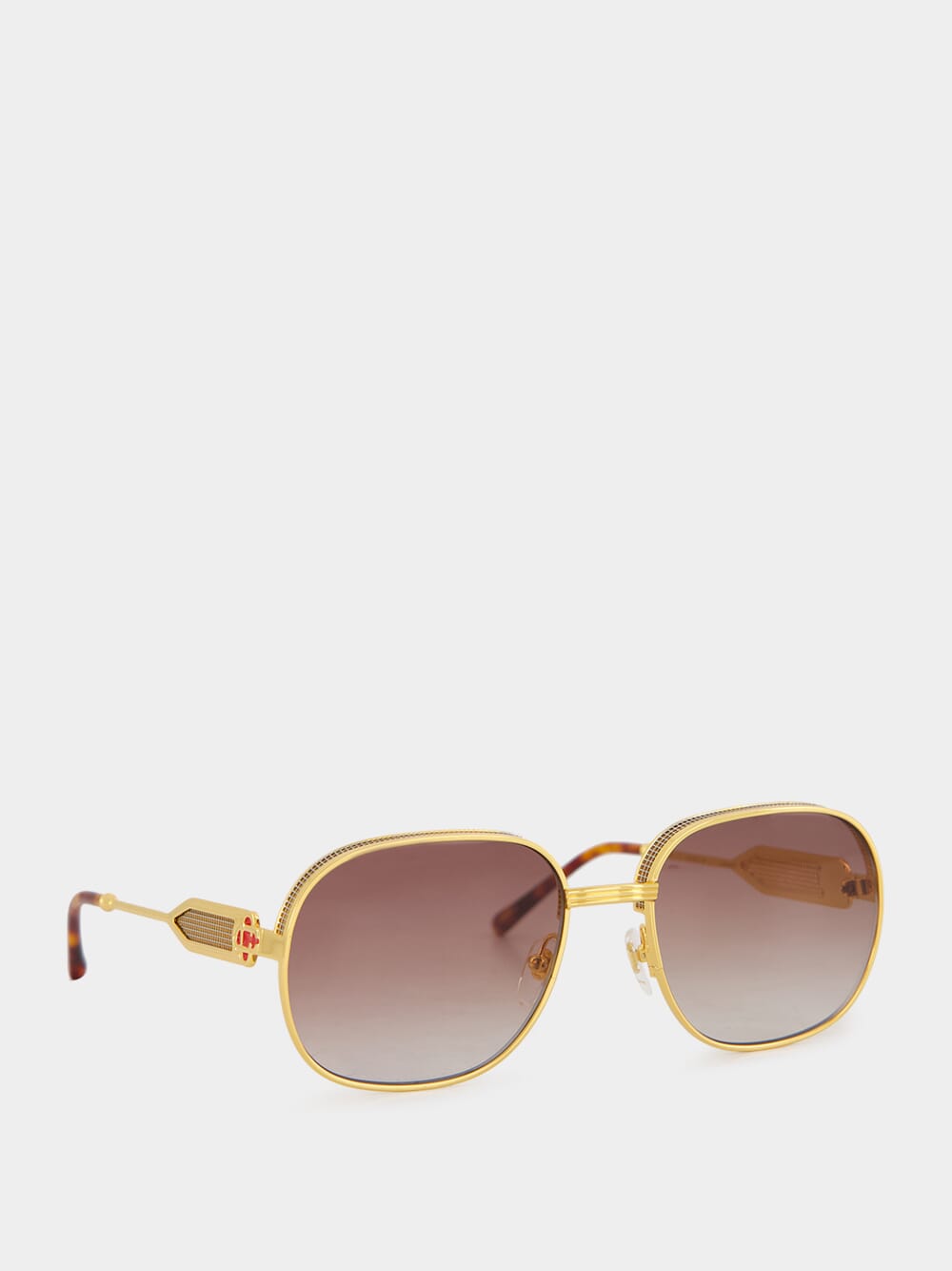 Gold Square Metal Sunglasses