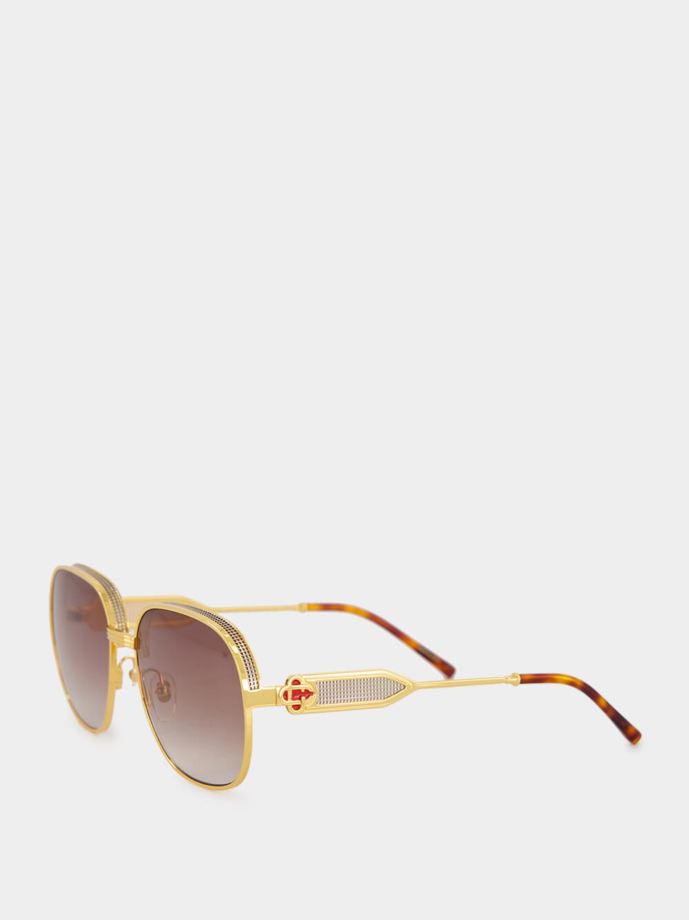 Gold Square Metal Sunglasses