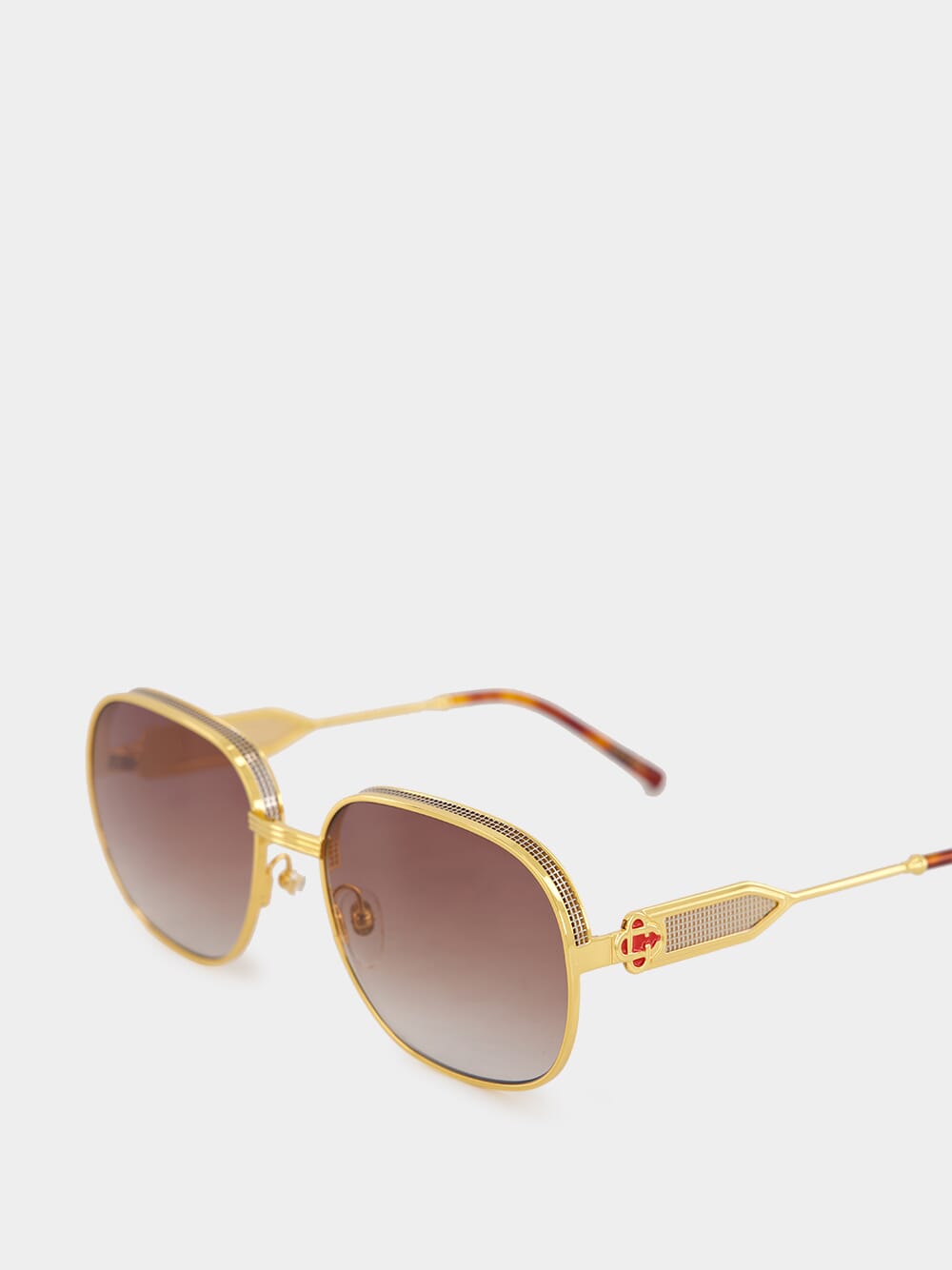 Gold Square Metal Sunglasses