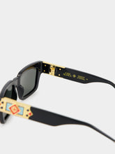 Casablanca Black Gold-Plated Monogram Sunglasses
