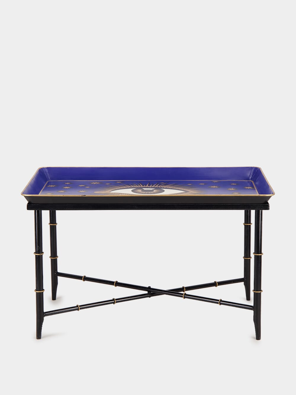 Handpainted Eye Iron Blue Coffee Table