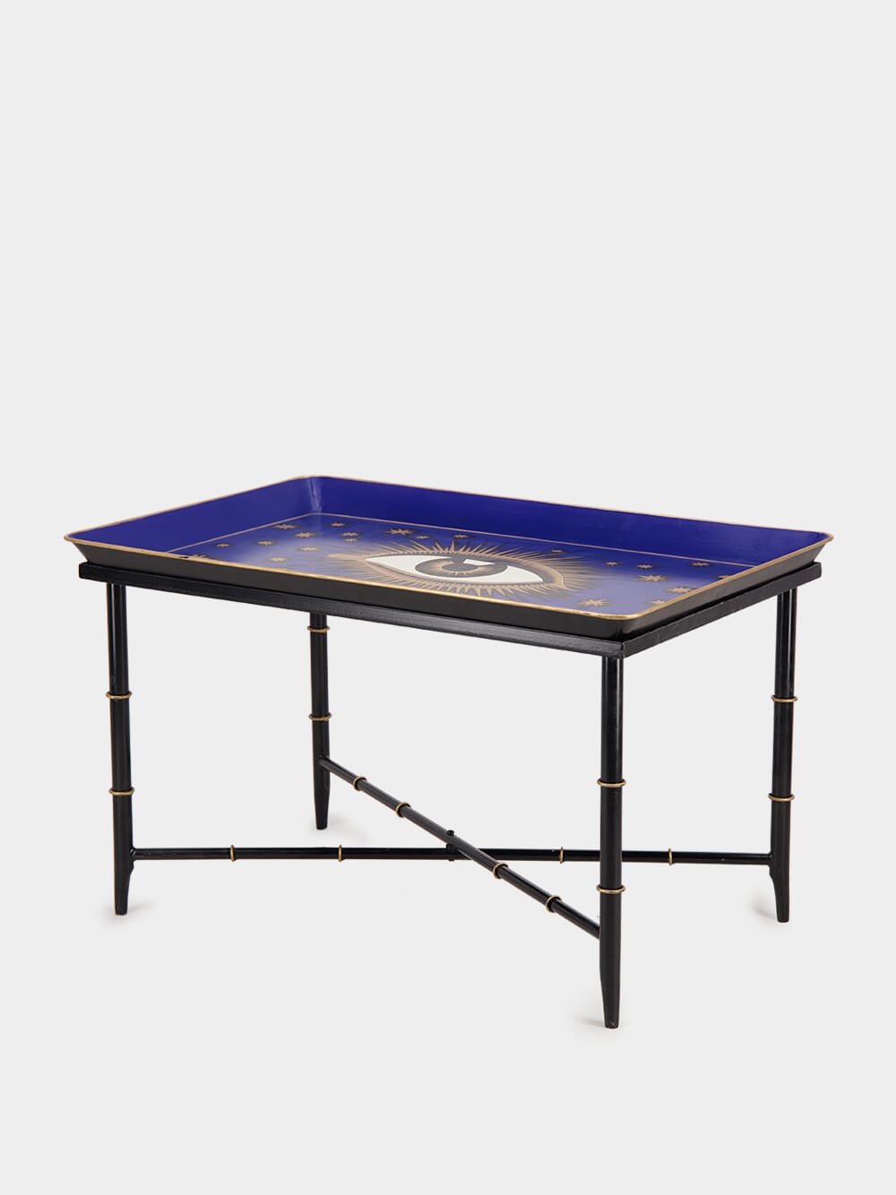 Handpainted Eye Iron Blue Coffee Table