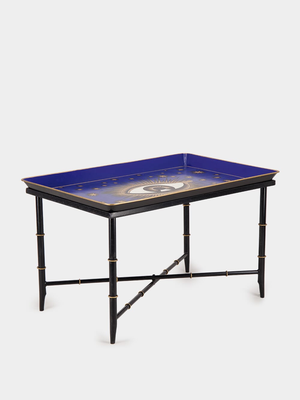 Handpainted Eye Iron Blue Coffee Table