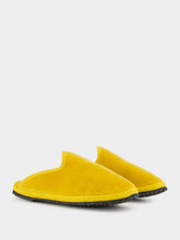 Piedaterre Dandy Cotton Velvet Yellow Slippers