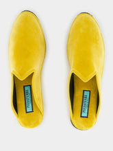 Piedaterre Dandy Cotton Velvet Yellow Slippers