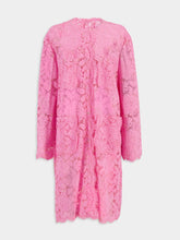 Dolce & Gabbana Pink Floral Lace Cordonetto Coat