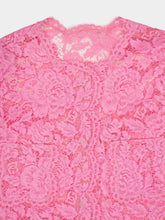 Dolce & Gabbana Pink Floral Lace Cordonetto Coat