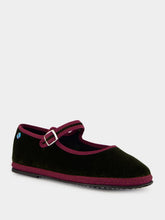 Piedaterre Loden Velvet Mary Jane Flats