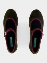 Piedaterre Loden Velvet Mary Jane Flats