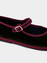 Piedaterre Loden Velvet Mary Jane Flats