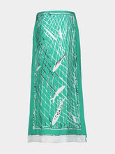 Altuzarra Green Fishnet Silk Maxi Skirt