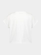 Balmain Flocked-Logo Cropped T-Shirt
