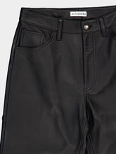 Altuzarra Black Mills Straight-Leg Lambskin Leather Trousers