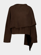 Altuzarra Cocoa Draped Scarf Sweater