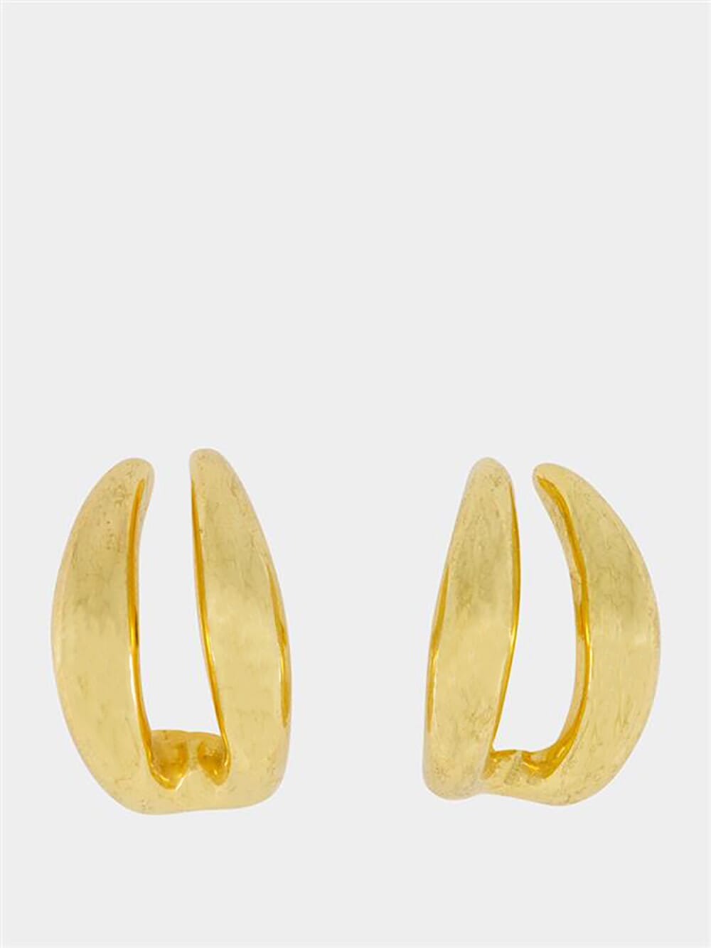 Double Moon Gold Hoops