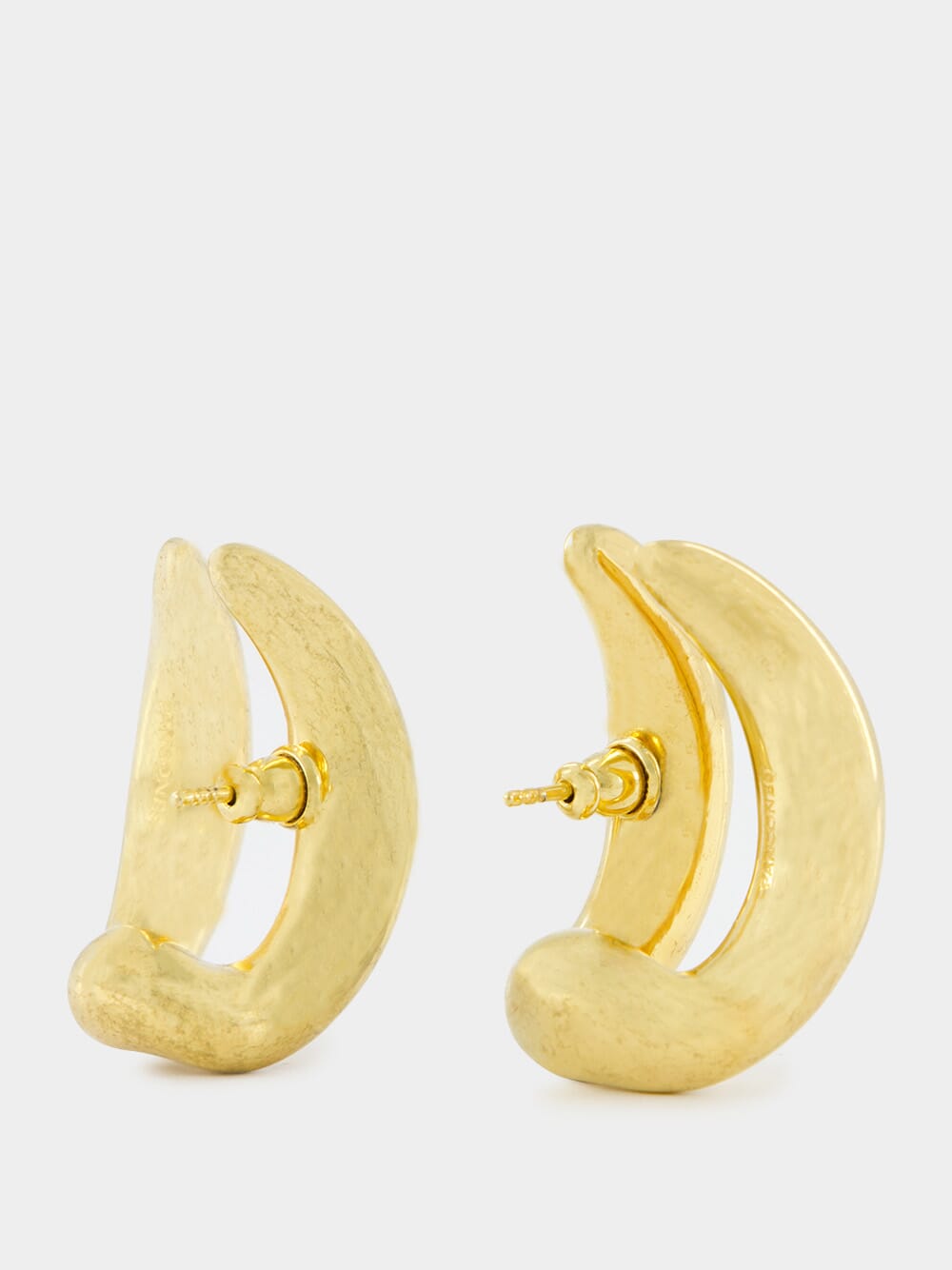 Double Moon Gold Hoops