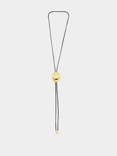 Panconesi Gold Blow Up Cord Bolo Tie Necklace