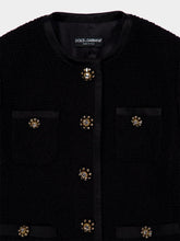 Dolce & Gabbana Black Cropped Single-Breasted Bouclé Tweed Jacket