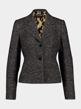 Dolce & Gabbana Grey Dotted Wool Single-Breasted Jacket