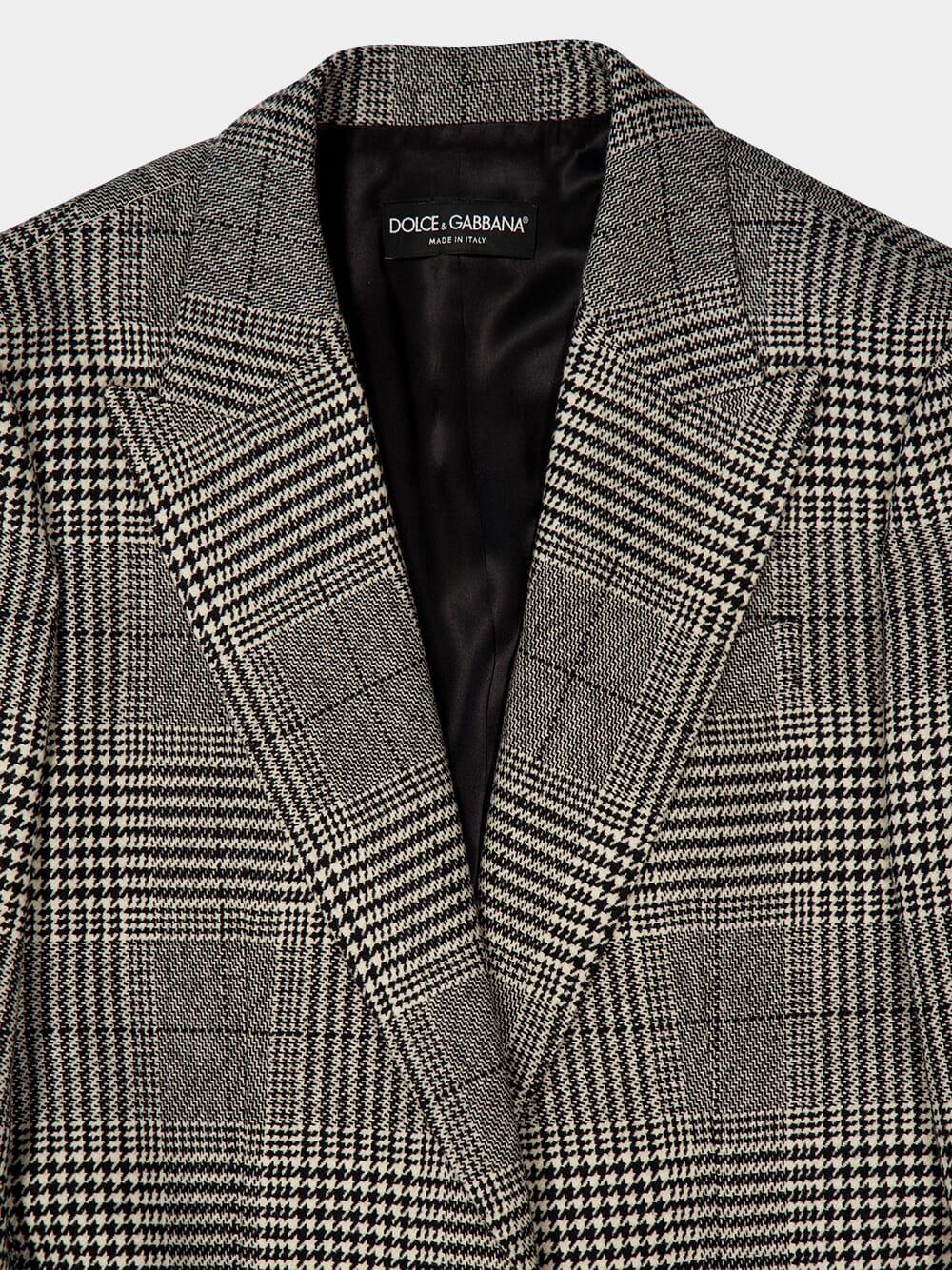 Grey Single-Breasted Glen Plaid Jacket