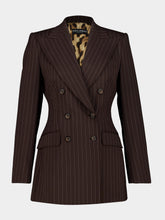 Dolce & Gabbana Brown Pinstripe Wool Turlington Blazer
