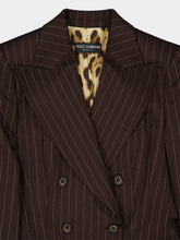 Dolce & Gabbana Brown Pinstripe Wool Turlington Blazer