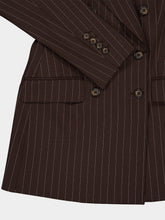 Dolce & Gabbana Brown Pinstripe Wool Turlington Blazer