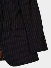 Dolce & Gabbana Black Single-Breasted Pinstripe Wool Jacket