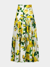 Dolce & Gabbana Rose-Print Ruffled Skirt