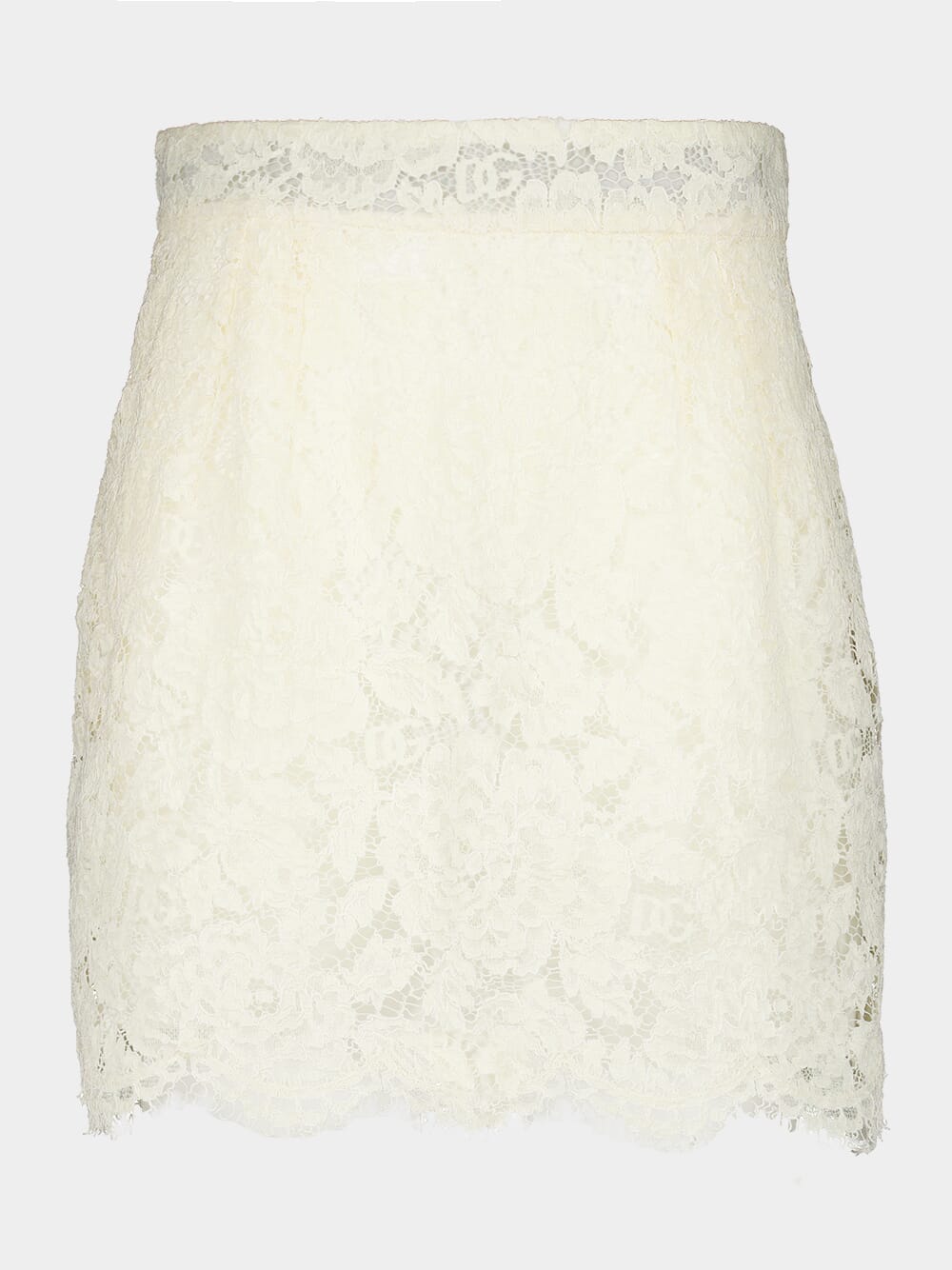 White Floral Lace Mini Skirt