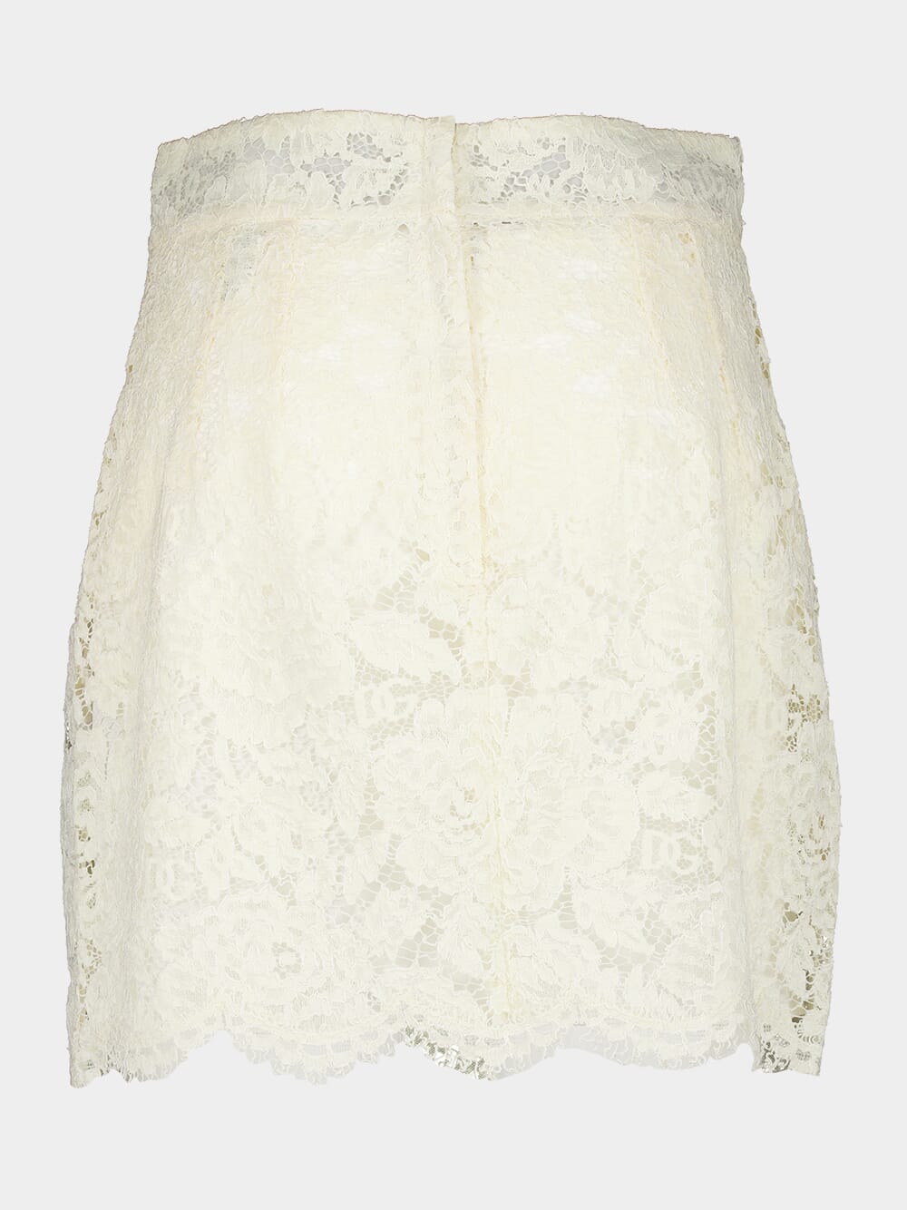 White Floral Lace Mini Skirt