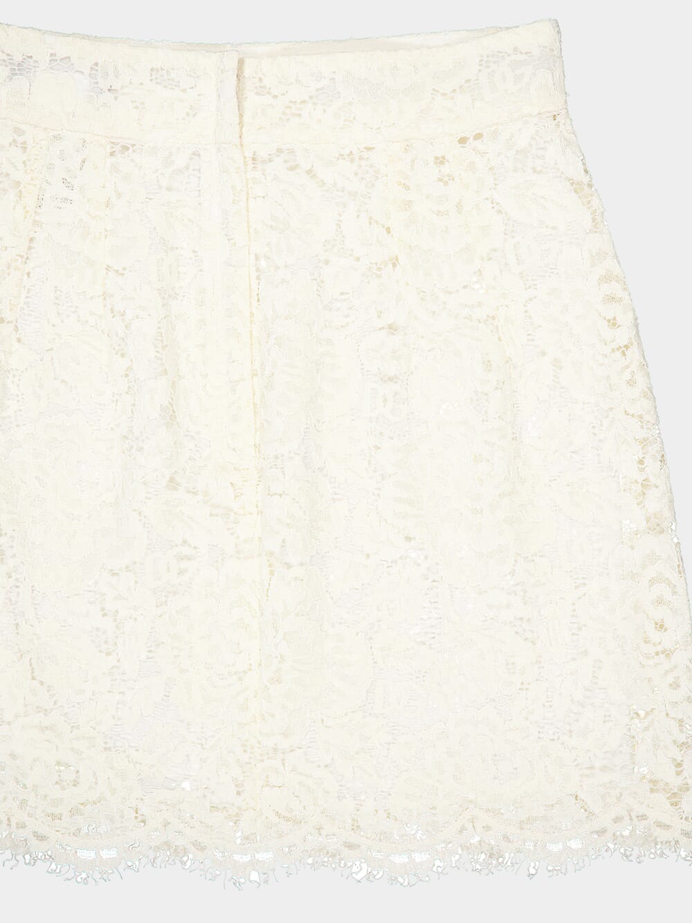 White Floral Lace Mini Skirt