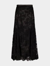 Dolce & Gabbana Black Chantilly Cotton and Silk Lace Midi Skirt