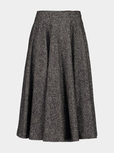 Dolce & Gabbana Grey Wool Blend Dotted Circle Skirt