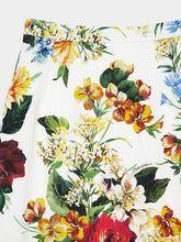 Dolce & Gabbana Flower Bouquet-Print Midi Skirt