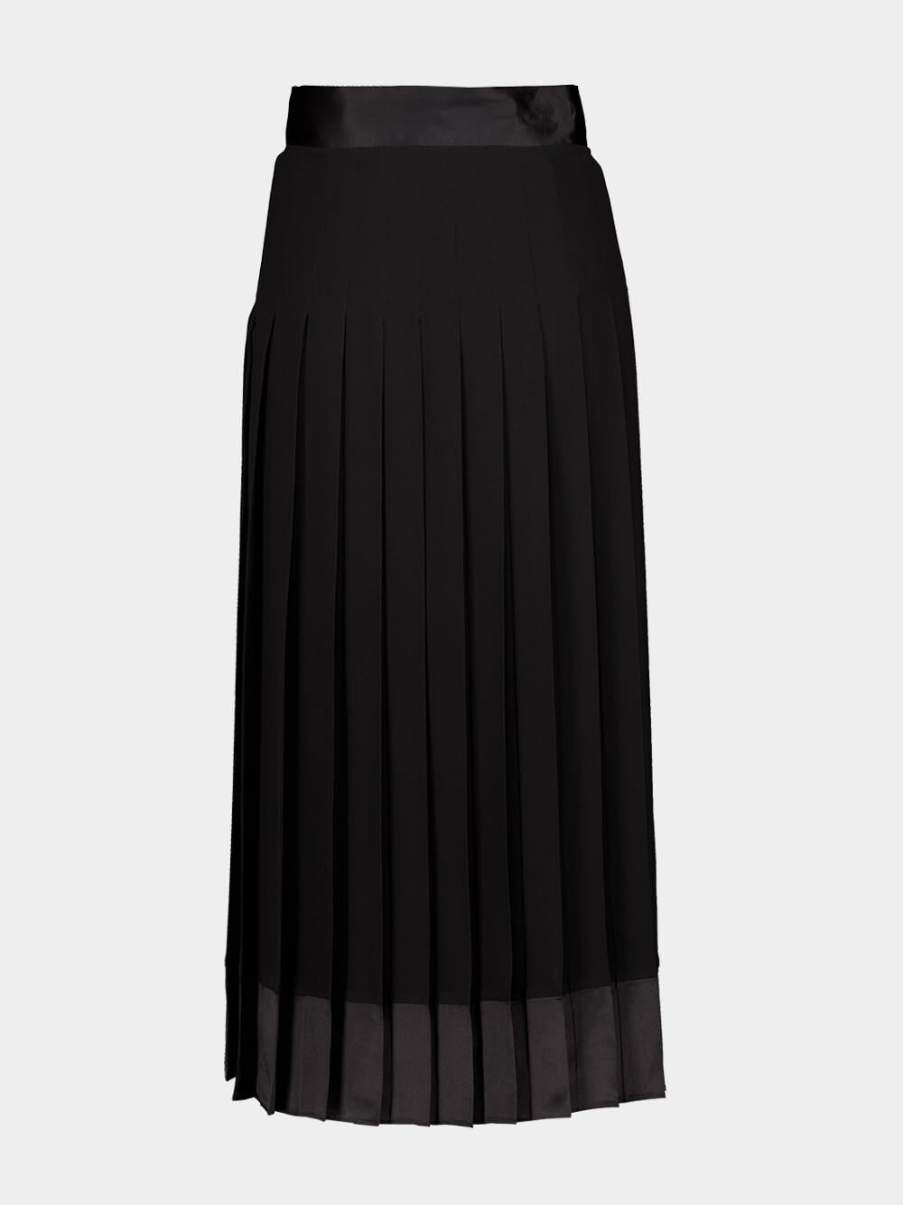 Black Silk Midi Skirt