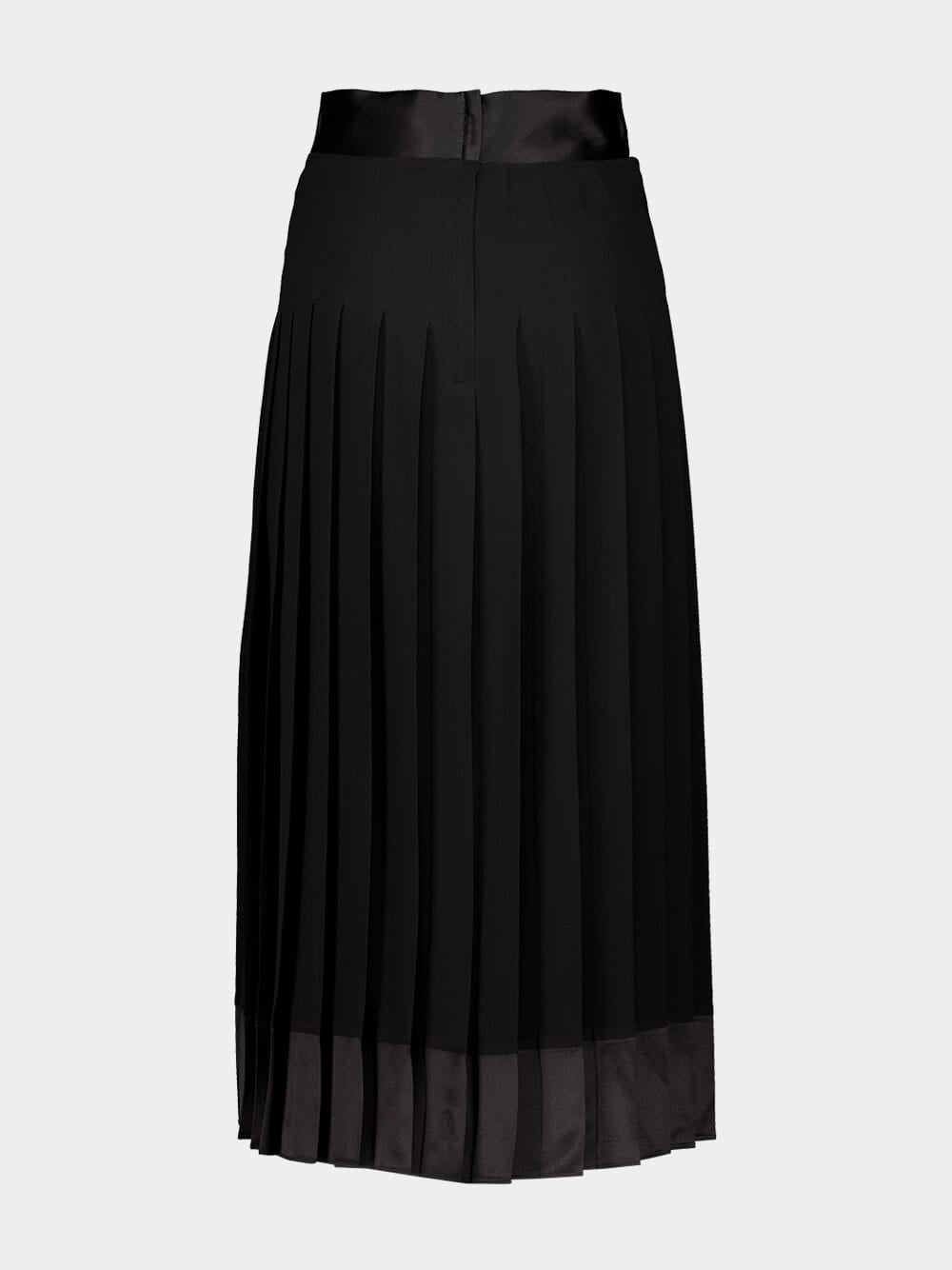 Black Silk Midi Skirt