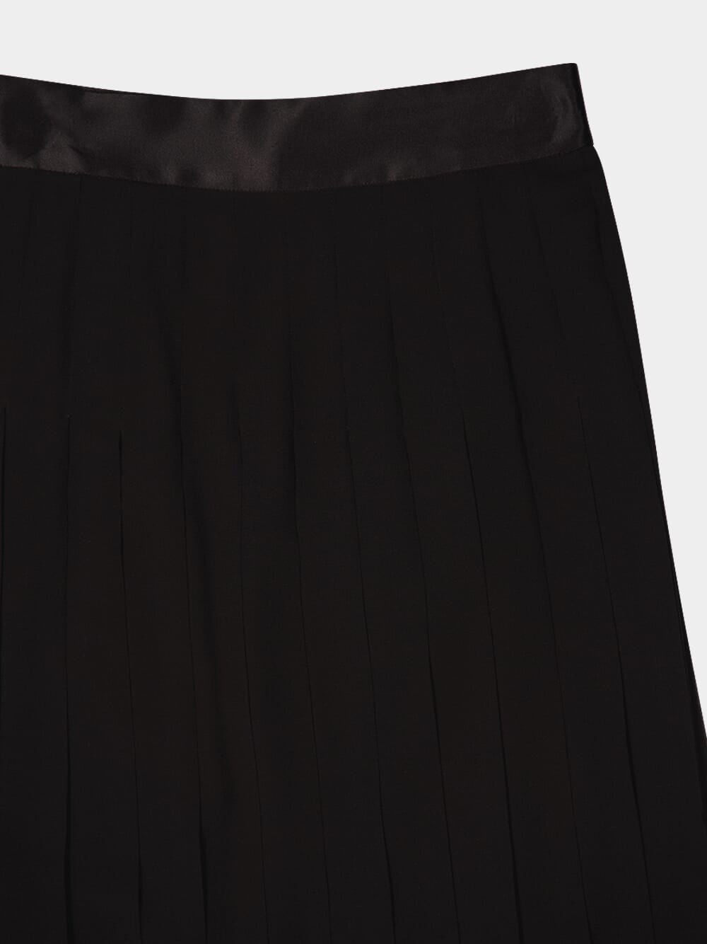 Black Silk Midi Skirt