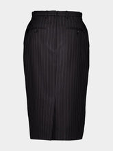 Dolce & Gabbana Black Pinstripe Wool Pencil Skirt