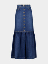 Dolce & Gabbana Blue Long Denim Maxi Skirt
