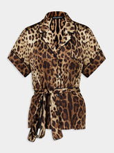 Dolce & Gabbana Leopard Print Belted Silk Shirt