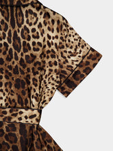 Dolce & Gabbana Leopard Print Belted Silk Shirt