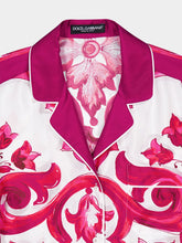 Dolce & Gabbana Majolica-Print Belted Silk Shirt