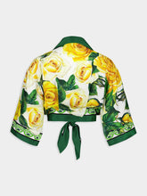 Dolce & Gabbana Cropped Rose Silk Shirt